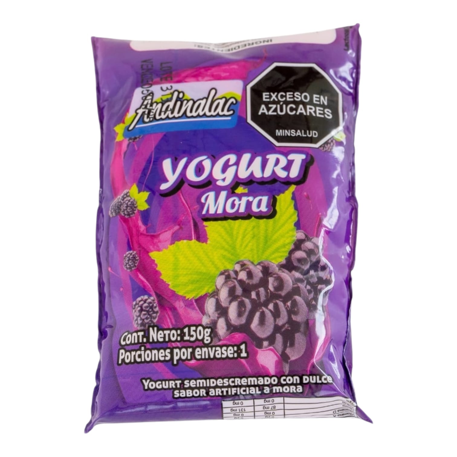 Yogurt Mora Bolsa