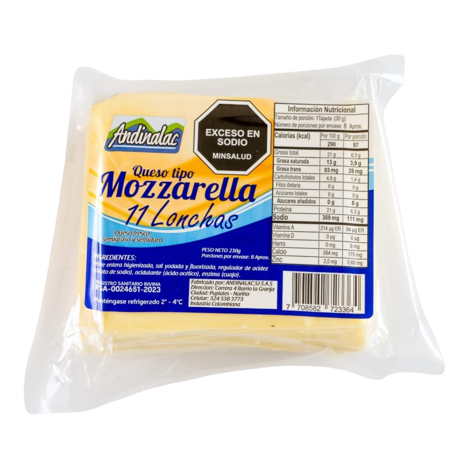 Queso Tipo Mozzarella 11 Lonchas